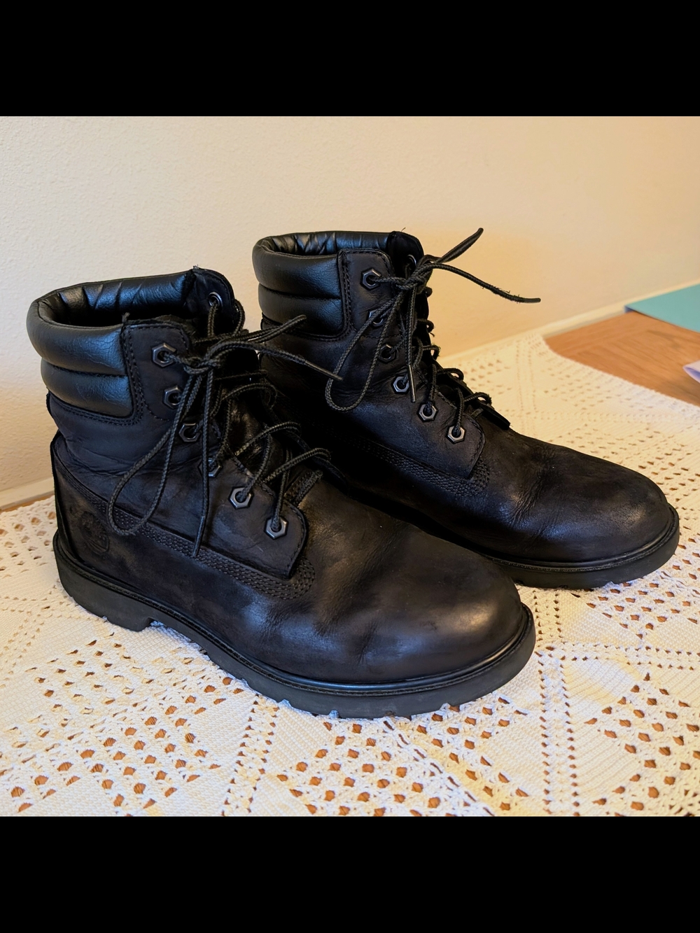 Timberland Women's Black Lace-up Work Boots Size 8